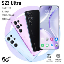 跨境手机S23  Ultra 6+128 真4G 安卓10 真穿孔7.3大屏 800万像素