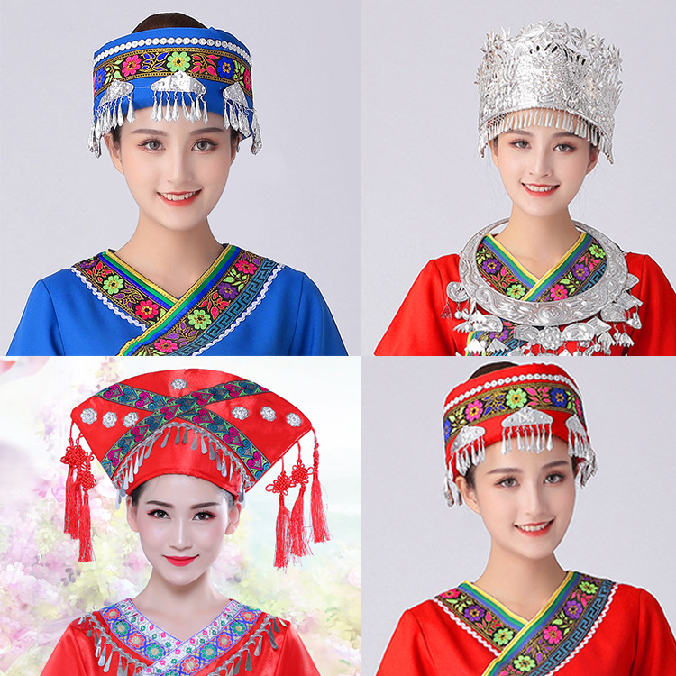 彝族头饰儿童男款项圈配件少数民族传统多款侗族成人道具民族风