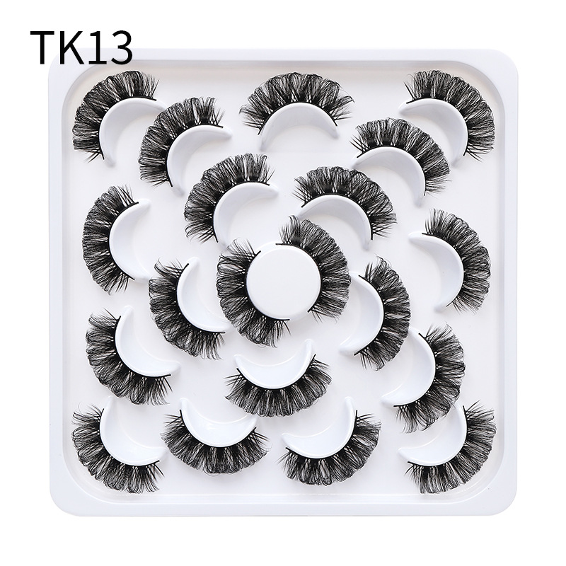 Dingsen False Eyelashes Factory Stable Supply 10 Pairs Pack Flower Disk DD Curling False Eyelashes Natural Makeup Daily Makeup