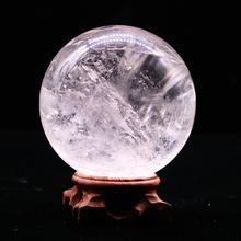 天然白水晶球摆件圆形原石矿石头风水球客厅桌面饰品生日礼物