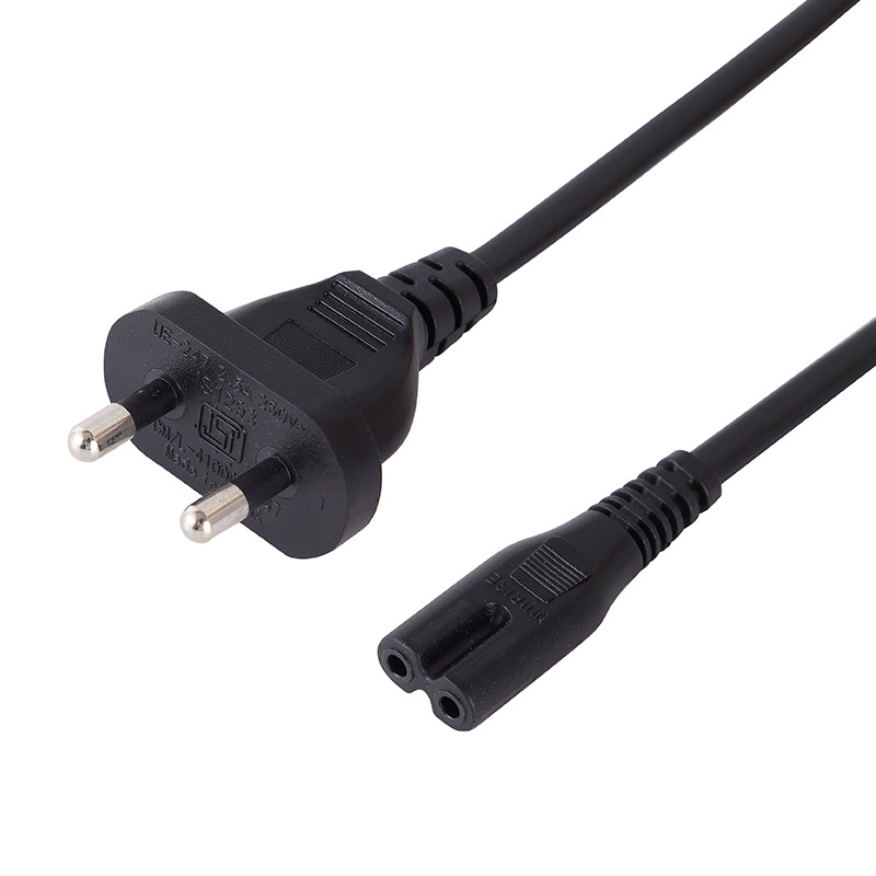 bis南非小印度两插梅花尾rvv电源线两芯纯铜电脑插头线南非电源线