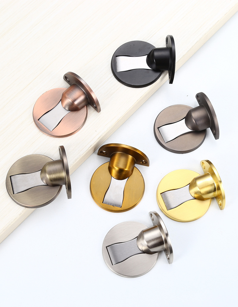 卧室免打孔门吸 家用房门卫生间免打孔强磁静音防撞锌合金地吸