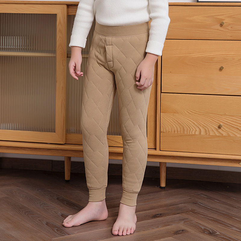 男童棉裤冬款加绒加厚蚕丝棉裤女童保暖长裤学生校服搭配裤子儿童