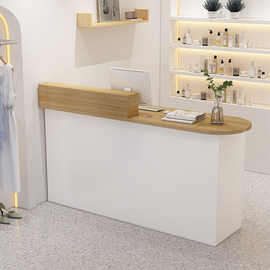 服装店收银台简约现代收银桌柜台美容院理发店小吧台前台桌接待台