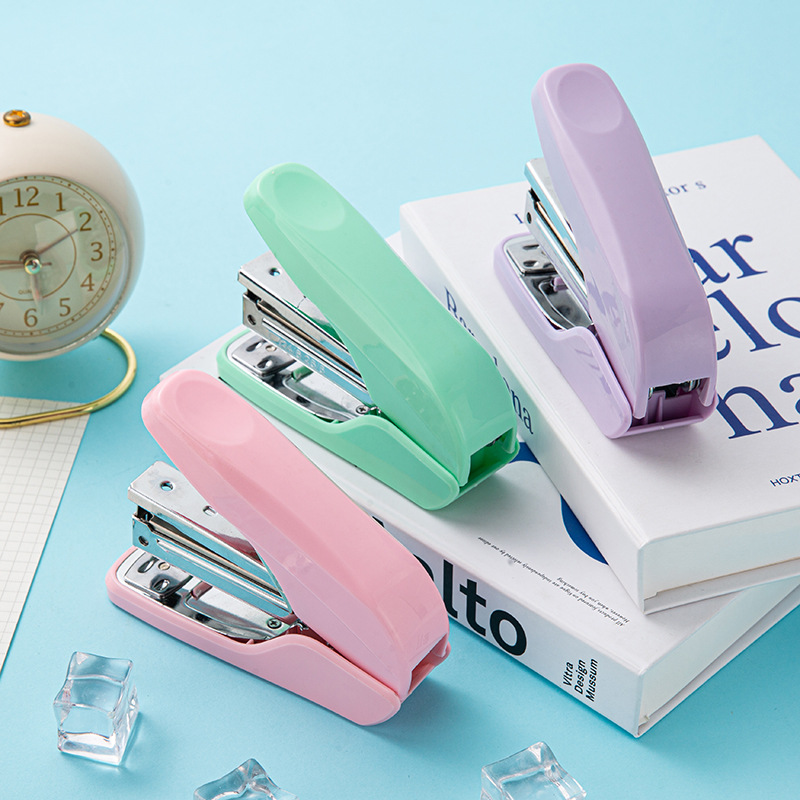 Factory Direct Supply Labor-Saving and Portable Thicken Office Use Stapler Large Size Stapler Macaron Color No. 12 Bookbinding Machine