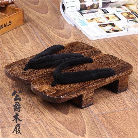 防滑新款木头鞋情侣男女二齿木屐高跟夹脚日本木屐拖鞋cospy女