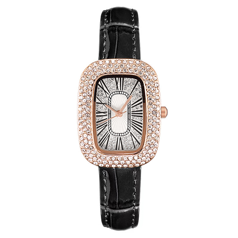 Live Streaming Drainage Small Green Watch Women's Watch Female Niche Big Diamond Trending on Tiktok Fast Hand Rhinestone Starry Women's Watch