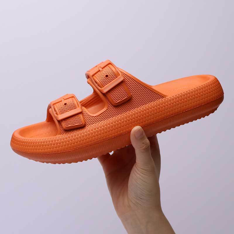 Cross-Border Shit Slippers for Women Summer Thick Bottom for Outdoors Couple Anti-Slip Foreign Trade Eva New Double-Breasted Slippers for Men