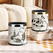 垃圾桶家用厨房卧室卫生间大容量网红ins卡通猫咪高颜值双层收纳