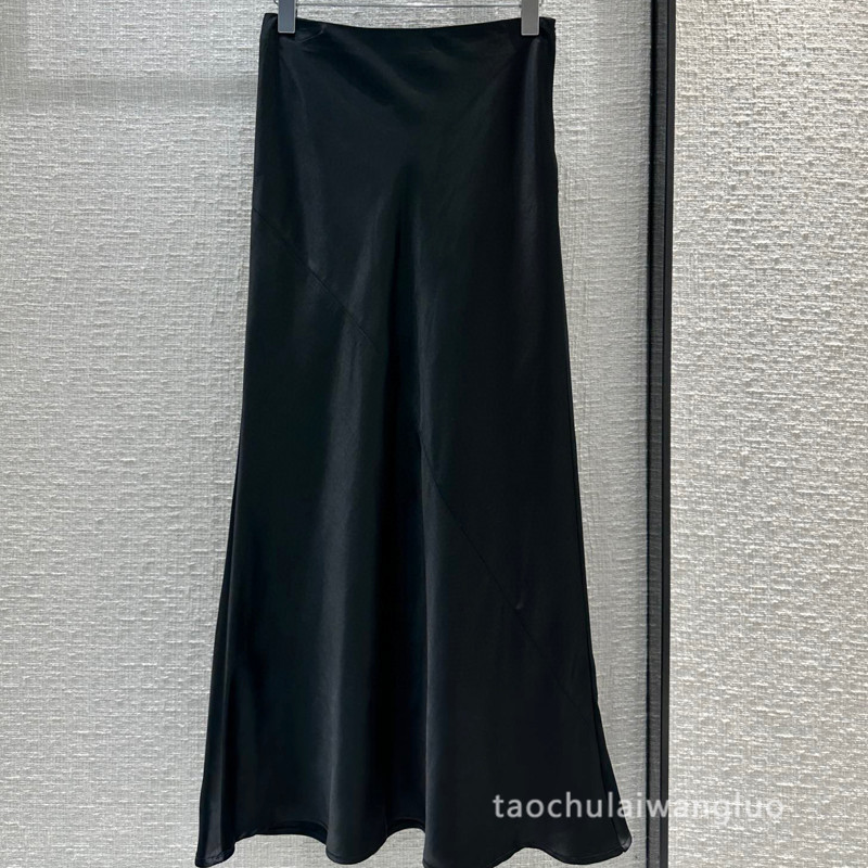 bb67016 垂坠感醋酸长半裙法式优雅知性高级感高腰