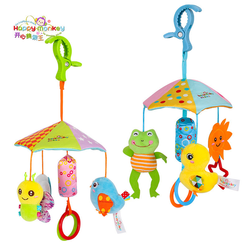 Happymonkey Baby Toy Animal Stroller Pendant Suspension Umbrella Crib Hanging 0-1 Years Old Soothing Plush Toy