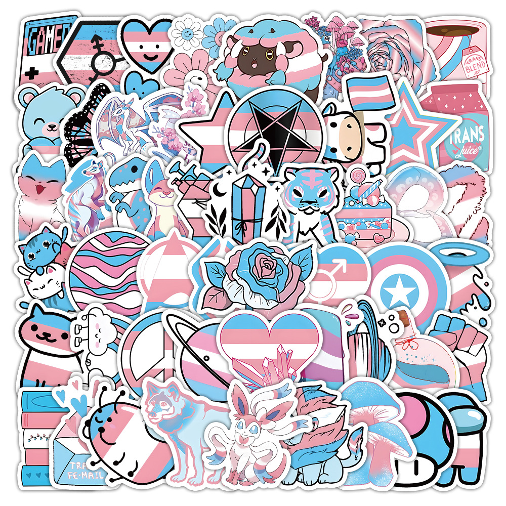 60张骄傲运输贴纸防水卡通贴画水杯手机壳滑板车行李箱