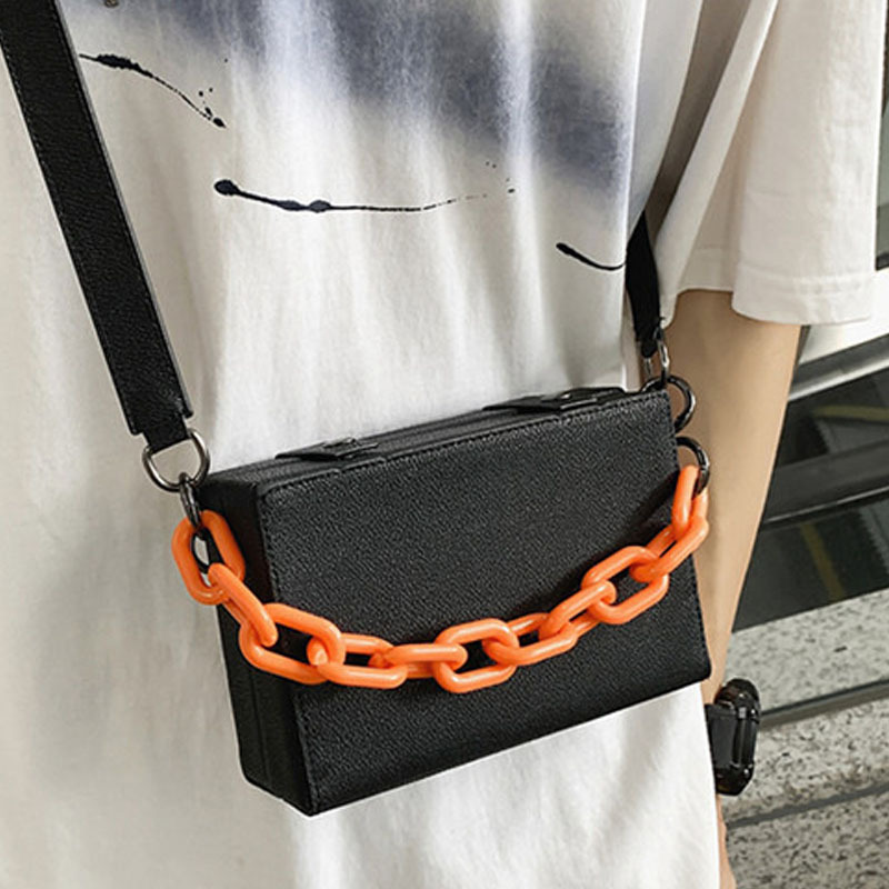 Wholesale New Fashion Simple Shoulder Bag Korean Style Western Style Commuter Box Bag Texture Couple Crossbody Bag