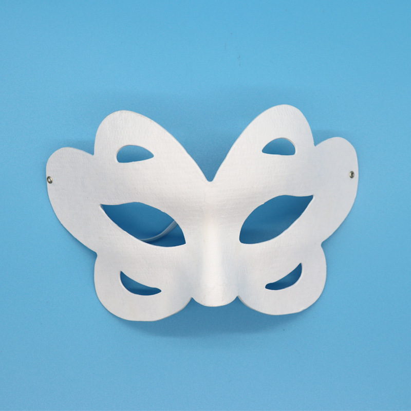 diy空白纸浆面具 白色手绘画画面具儿童彩绘狐狸面具脸谱京剧面具
