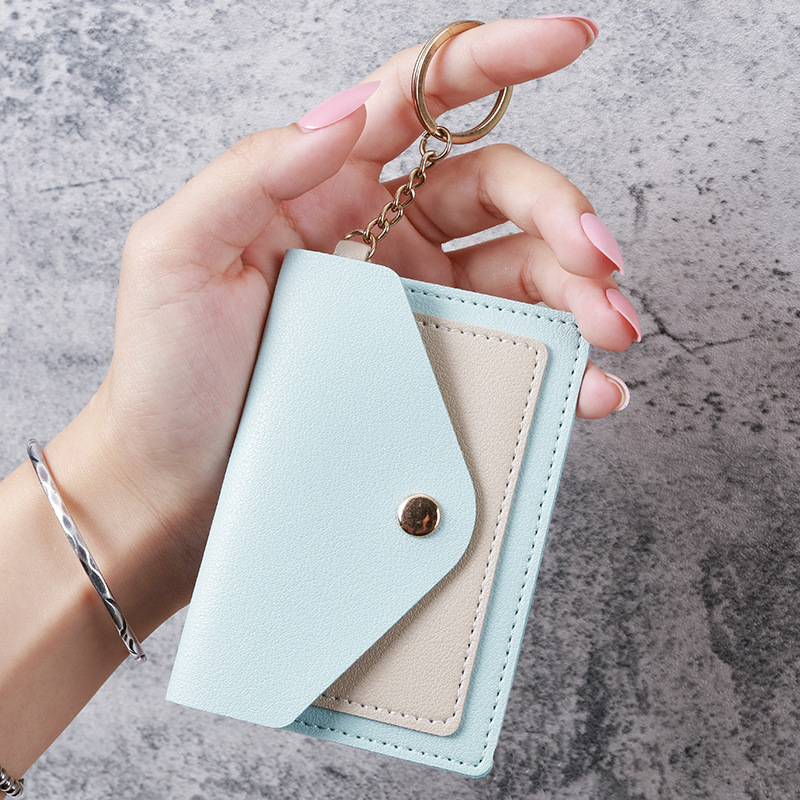 Cross-Border New Arrival Creative Fashion Small Card Holder Women's Candy Color Keychain Accessory Student Bus Card Set Wholesale