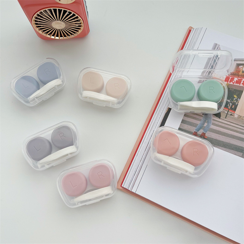 Japanese Style Fresh Colored Contact Lenses Case Portable Invisible Glasses Box Small Cute Ins Salt Companion Storage Box