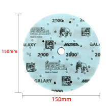 磨卡银河砂纸 6寸150mmq汽车植绒打磨抛光干磨沙皮 砂碟自粘背绒