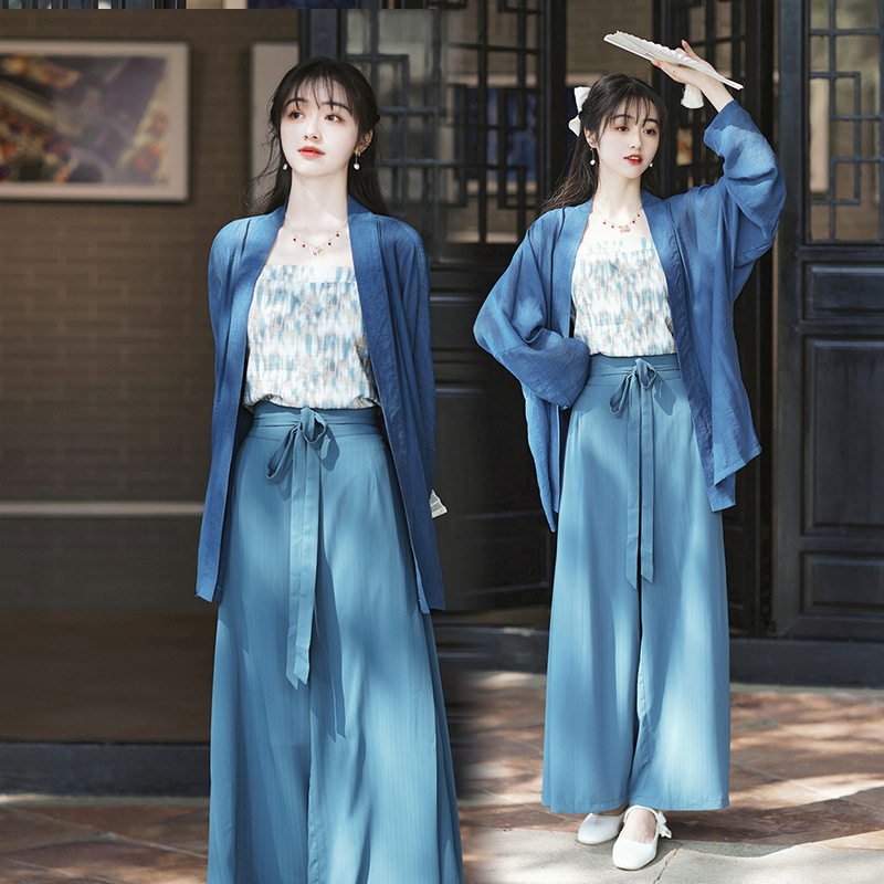 0成交0件汉服裤子打底纯白打底上衣男女服装白色中衣古装改良睡衣春季