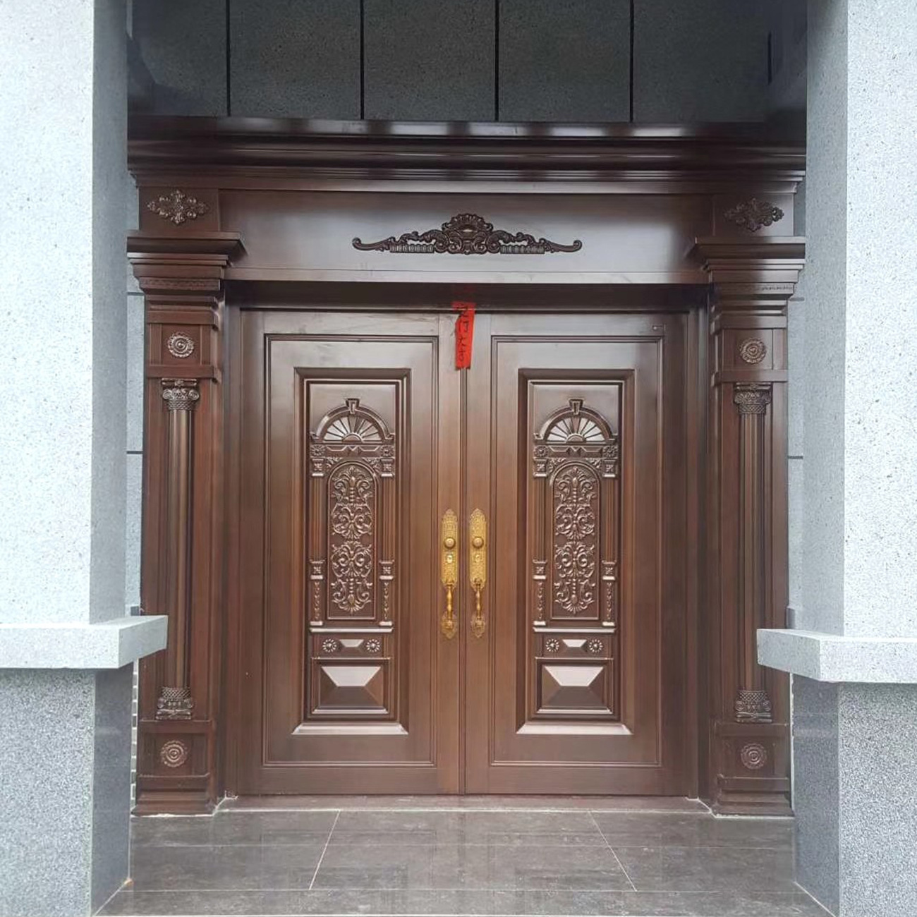 铜铝门进户入户铝合金大门仿铜门别墅大门工程门双开对开四开门