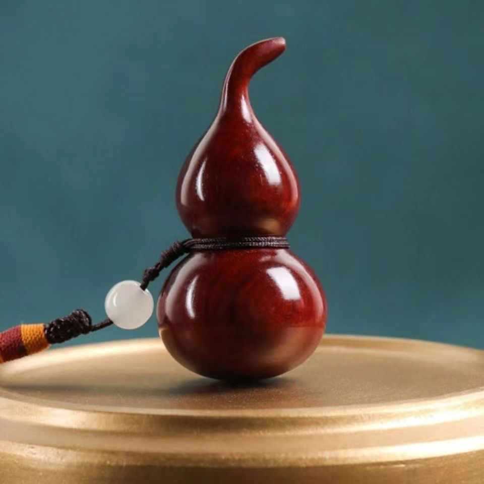 小叶紫檀葫芦挂件福禄文玩木质雕件高油密手把件文玩配饰高档真品