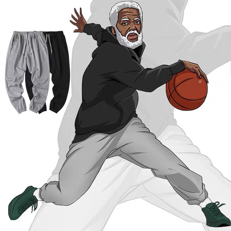 运动裤男美式宽松束脚夏季篮球长裤春秋休闲针织裤子德鲁大叔卫裤