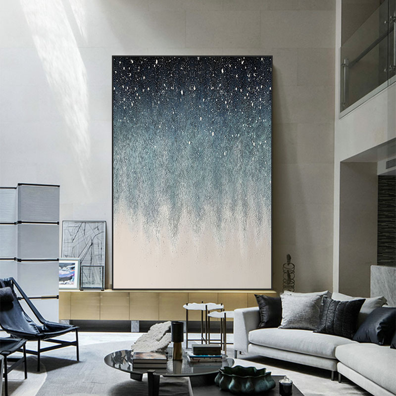 手绘油画简约现代抽象画立体客厅走廊玄关卧室装饰画星空挂画欧润