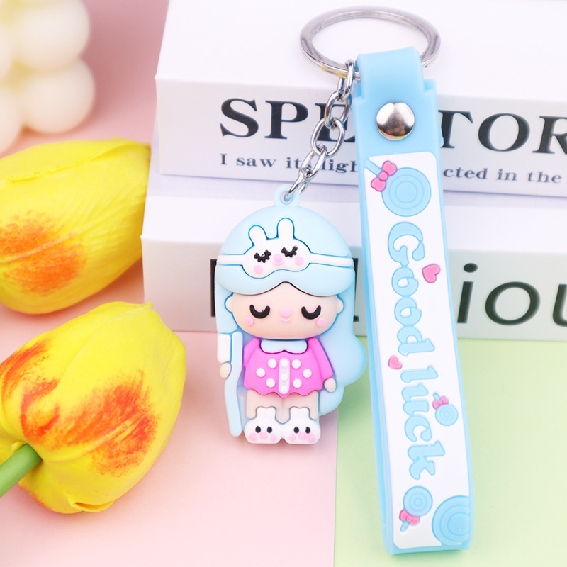 New Cartoon Secret Doll Keychain Doll Pendant Couple Bags Accessories Students Push Small Gifts in Stock