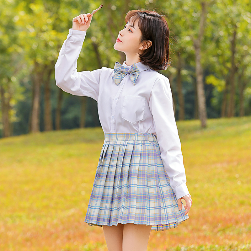 日系星野格子学生装 小学生中大童英伦学院合唱团运动会毕业jk裙采购