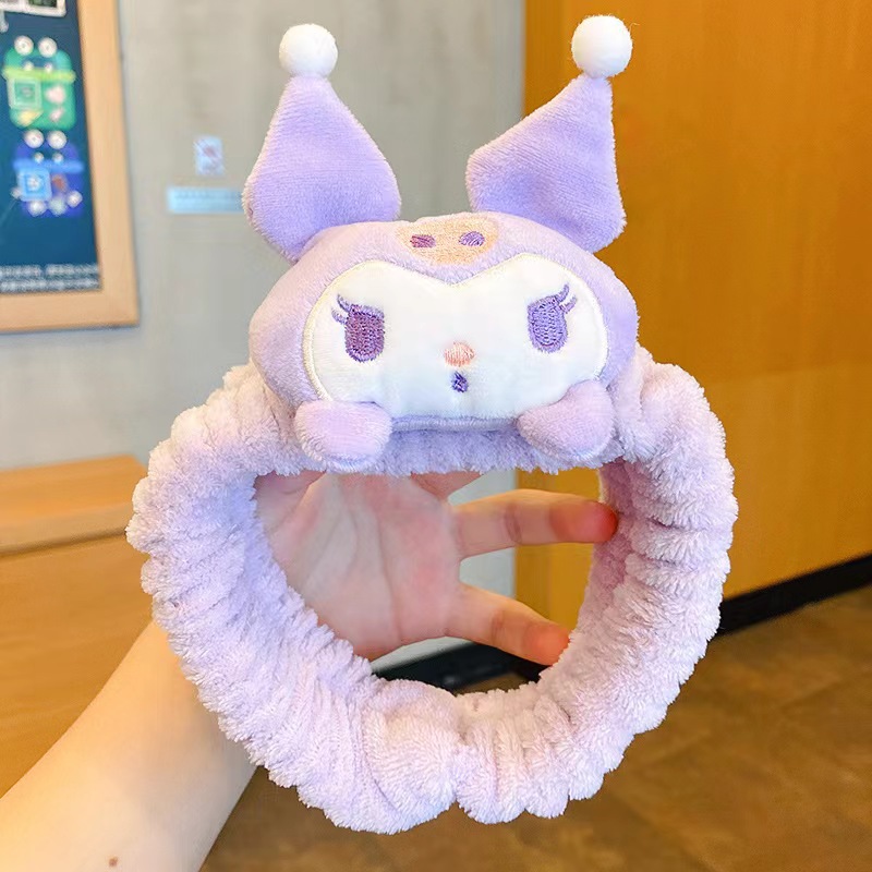 Korean-Style Cartoon Cute Sanrio Clow M Face Wash Melody Headband Large Intestine Ring Simple Plush Headband