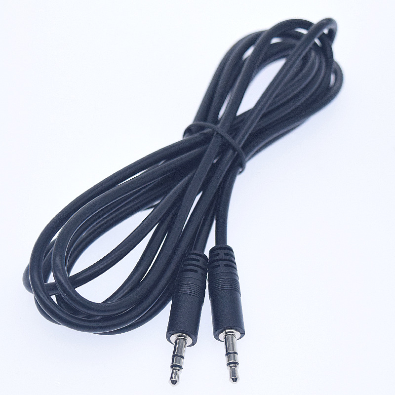 工厂直销黑色镀镍3.5mm立体声耳机音箱音频线aux对录线