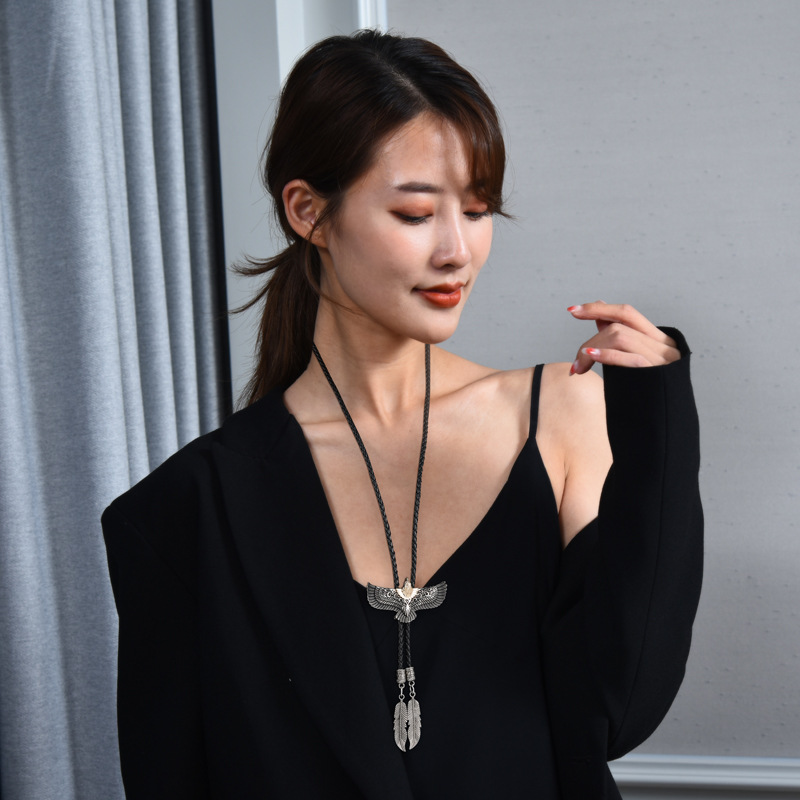 欧美复古老鹰bolo tie牛仔波洛领带西部男士项链衬衫领结领绳配饰
