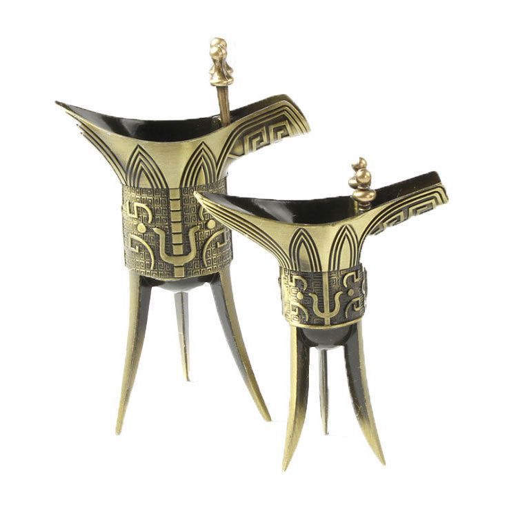 古代酒樽仿古酒杯西安旅游纪念品兵马俑摆件金属酒樽特色小礼品