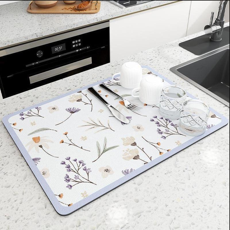 Factory Wholesale Water Draining Pad Kitchen Faucet Washstand Dining Table Bar Counter Hydrophilic Pad Non-Slip Wear-Resistant Diatom Ooze Pad