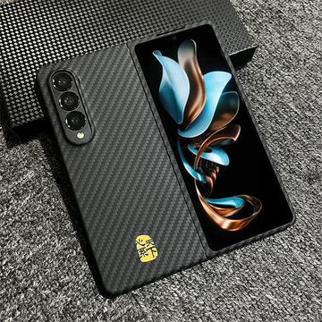 适用三星zfold5凯夫拉手机壳fold4碳纤维保护套w23心系天下超薄壳