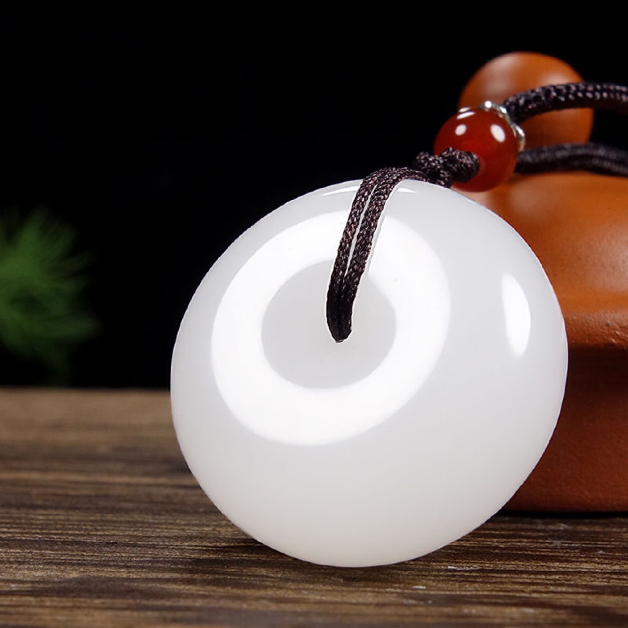 天然阿富汗白玉平安扣吊坠男女款送挂绳阿富汗玉石饰品直播货