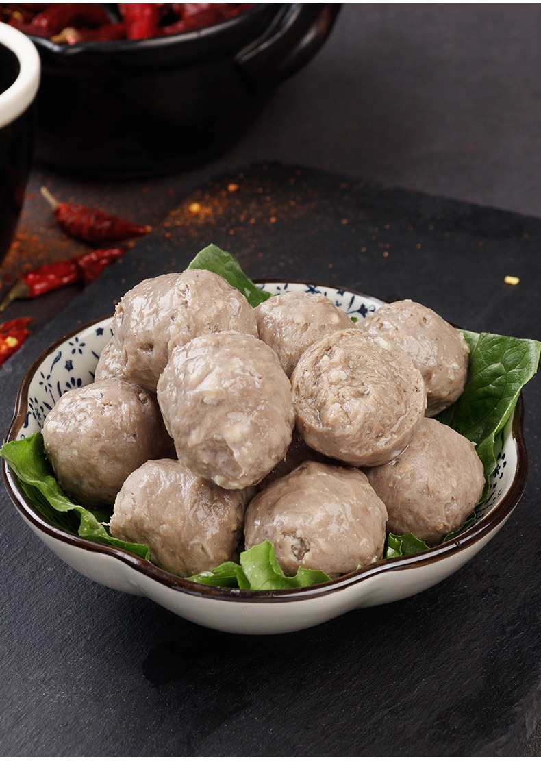 冷冻关东煮火锅食材手打潮汕牛肉丸 真鲜见半成品火锅牛肉丸250g