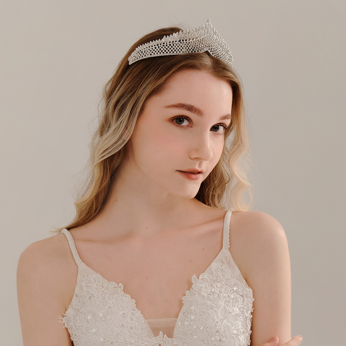 Bridal Hair Accessories Wedding Dress Headdress Egyptian Retro Style Simple All-Match Ins Full Diamond Crown Noble Crown