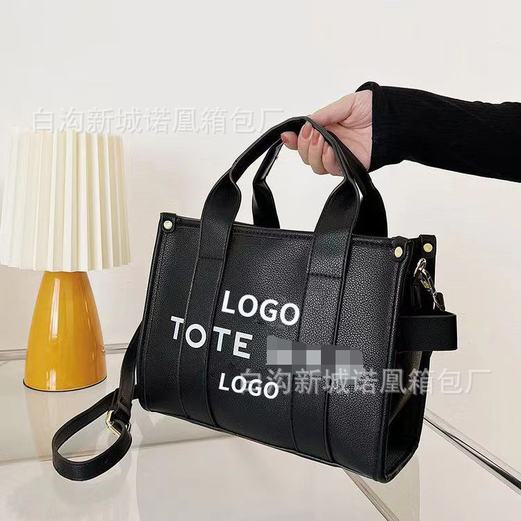Cross-Border Women's Bag Commuter Tote Letters Women's Handbag Retro Simple Large Capacity Tote Crossbody Big Bag