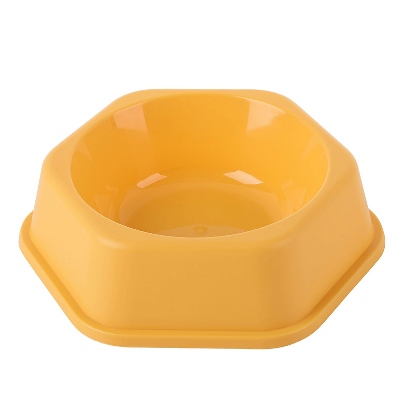 Pet Bowl Dog Bowl Easy to Clean Pet Supplies Large, Medium and Small Dog Tableware Color Pp Hexagonal Dog Bowl Single Bowl