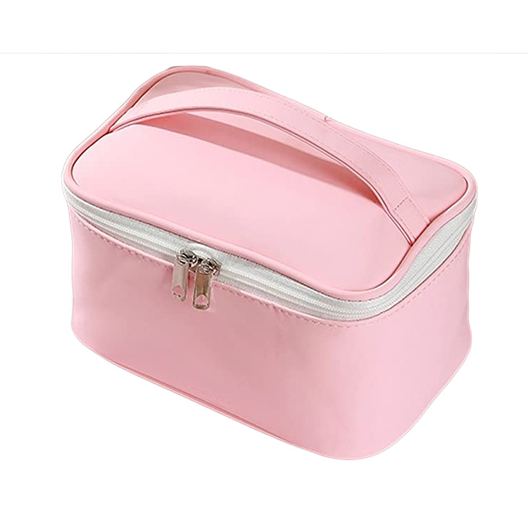 双金属拉头防水皮革化妆包pu化妆刷包手提化妆品收纳拉链袋印logo