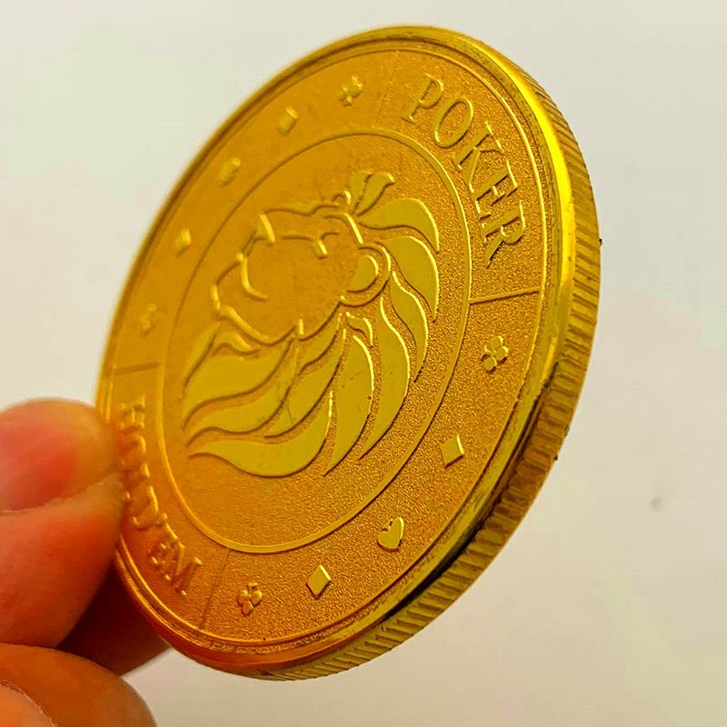雄狮筹码镀金双面金币硬币纪念章 浮雕金币硬币纪念币单手创意币