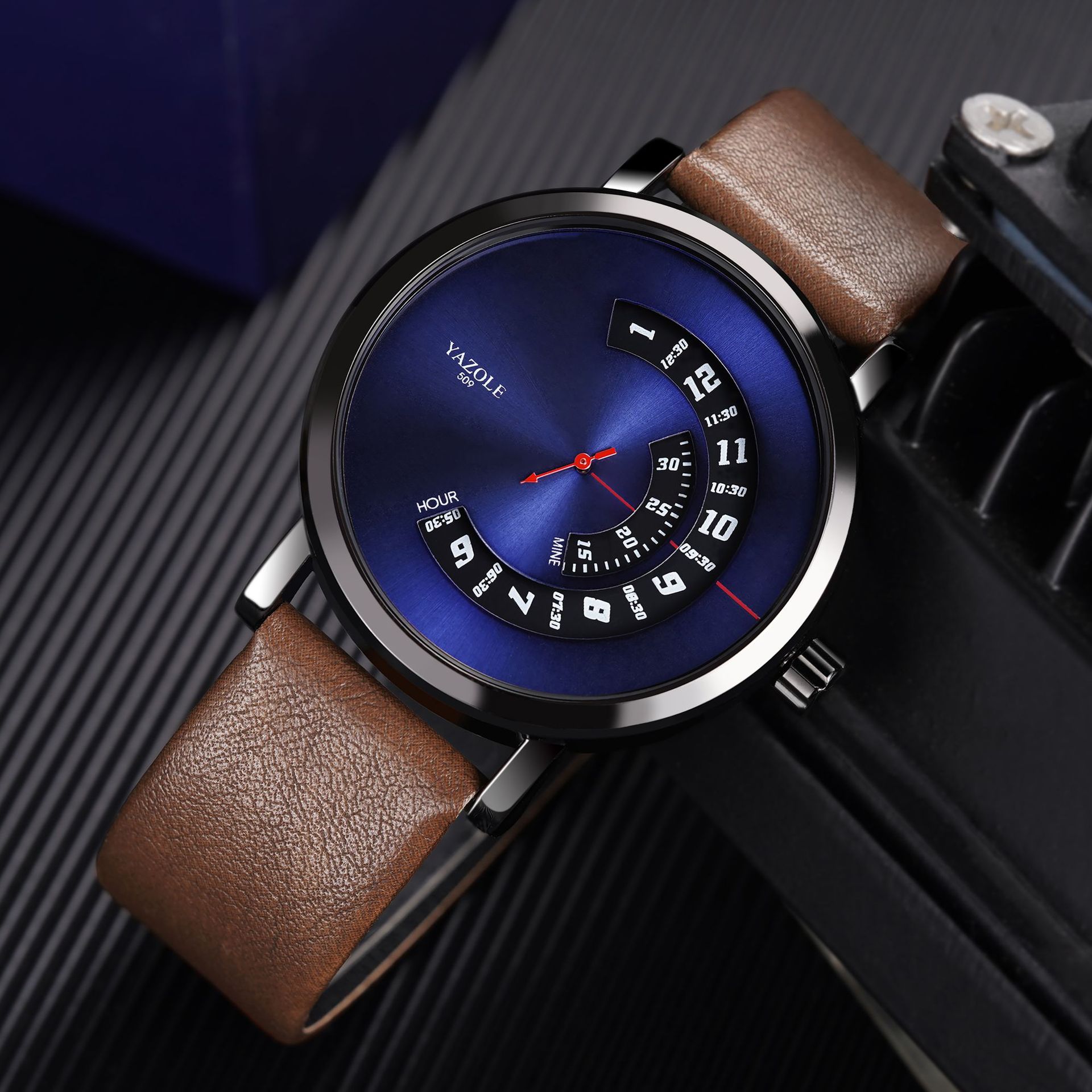 Yazole 509 Cross-Border Fashion Turntable Watch Men's Waterproof Men's Quartz Watch Men's Watch Watch Wholesale