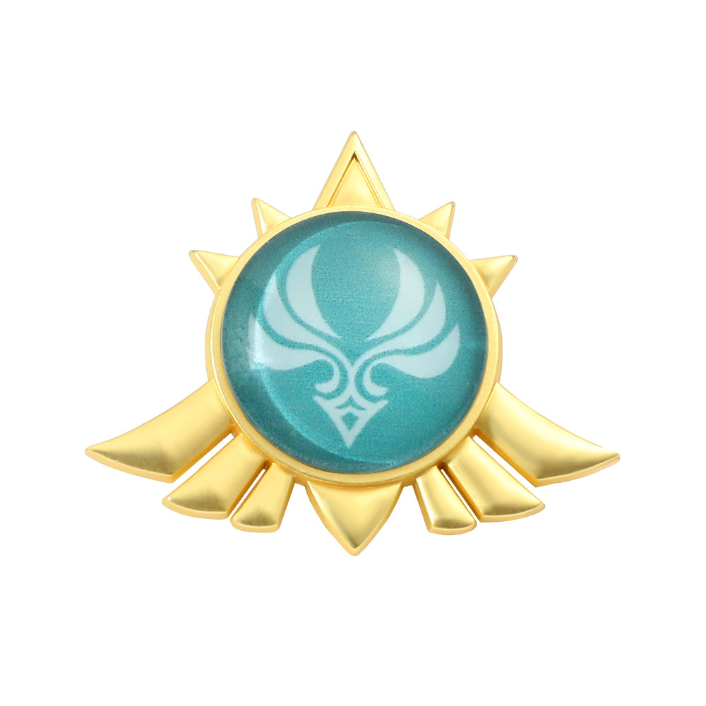 跨境二次元卡通动漫周边饰品原神徽章胡桃温迪神之眼胸针cos挂件