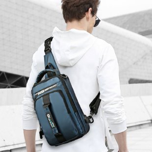 Cross-Border Men and Women Same Chest Bag 2022 New Autumn and Winter Fashion Simple Oxford Cloth Waterproof Sheet Backpack Cross-Body