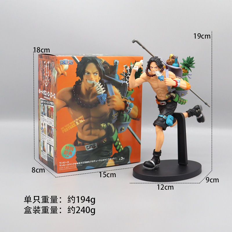 Anime Garage Kits One Piece Luffy Ace Sabo Sailing Running Backpack Model King Decoration Superstar Shaped Doll Decoration