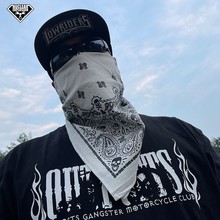 核爆炸白色自我奇卡诺匪帮西海岸嘻哈头巾机车面巾骷髅腰果花方巾