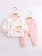 新生婴儿棉内衣套装0-3月宝宝偏襟系带和尚服儿童保暖内衣套装