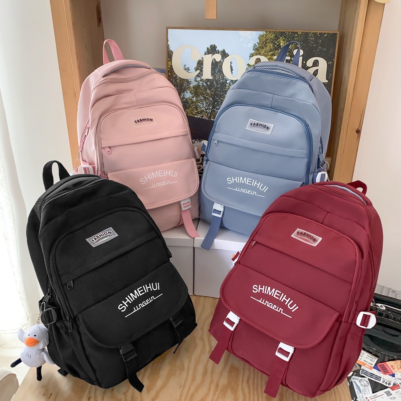 2023 New Student Backpack Korean Fashion Letters Couple Backpack Large Capacity Computer Backpack Factory Wholesale