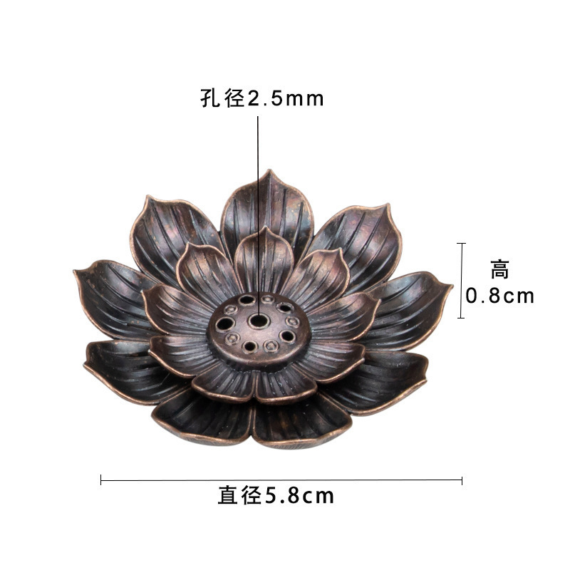 Copper Alloy Lotus Incense Incense Holder