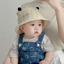 夏季薄款婴儿帽子宝宝遮阳帽透气防晒帽儿童渔夫帽沙滩太阳帽凉帽